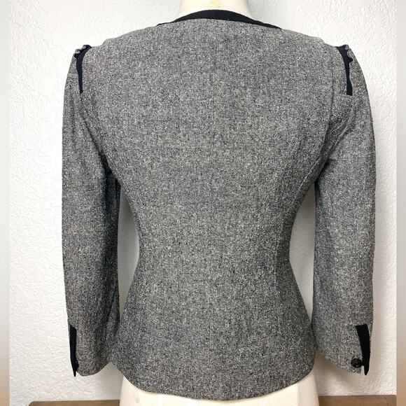 Elie Tahari Tweed Blazer, Sz 2, Academia Whimsigoth - Picture 6 of 6